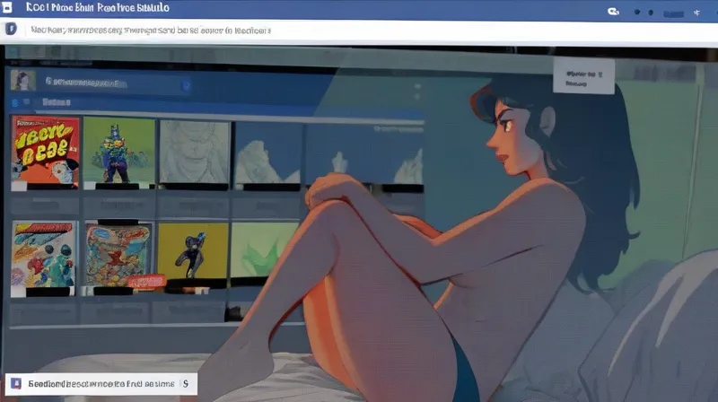 Sui feed di Facebook sono visibili annunci pubblicitari che reindirizzano a siti web contenenti fumetti a