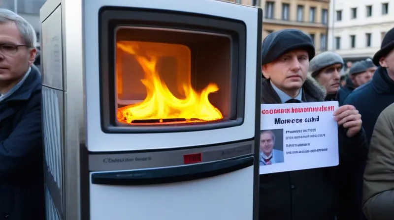 Cittadini tedeschi bruciano le proprie carte d’identità nel microonde in segno di protesta contro il controllo