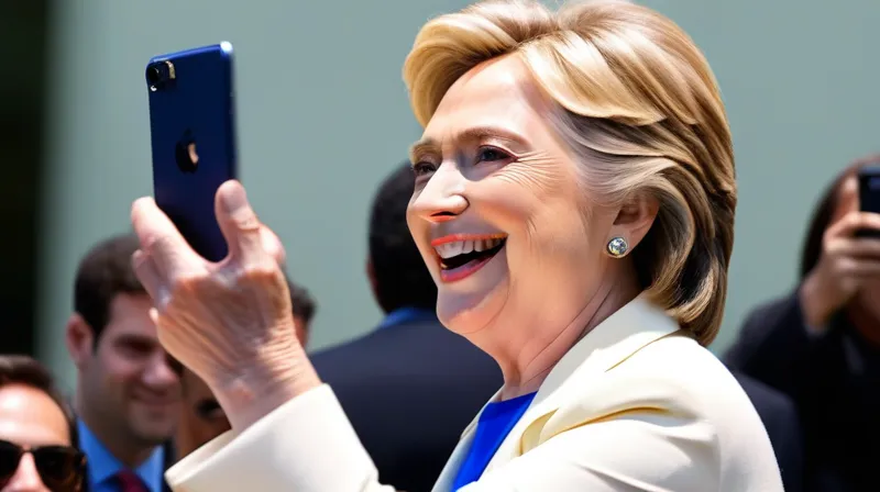 La generazione dei selfie: tutti si girano e voltano le spalle a Hillary Clinton per scattarsi